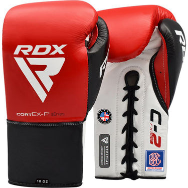 RDX C2 8oz Red Leather Fight Boxing Gloves #color_redd