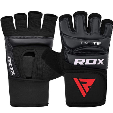 RDX T1 Black LeatherX Taekwondo Gloves#color_black