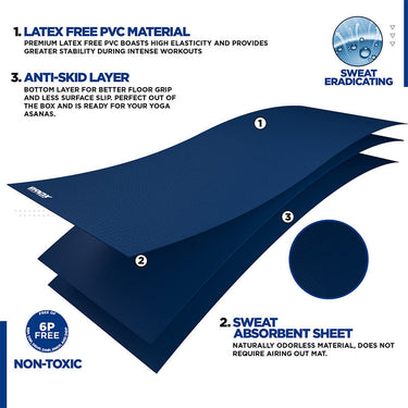 RDX SC 4-in-1 Iris 6mm PVC Yoga Mat Set #color_royalblue