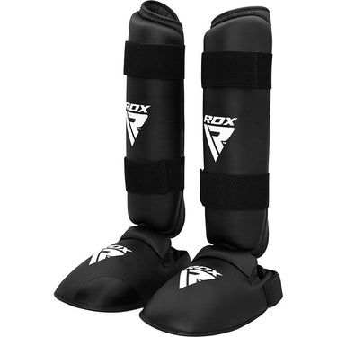 RDX X1 Semi Contact Small Black LeatherX Shin Instep Guards