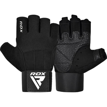 RDX W3 Gym Weight Lifting Gloves V3#color_black