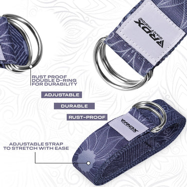 RDX F18 Sangle De Yoga Antidérapante En Coton Avec Boucle En D En Acier Inoxydable