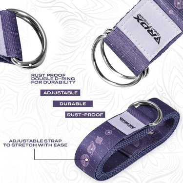RDX F19 Sangle De Yoga Antidérapante En Coton Avec Boucle En D En Acier Inoxydable